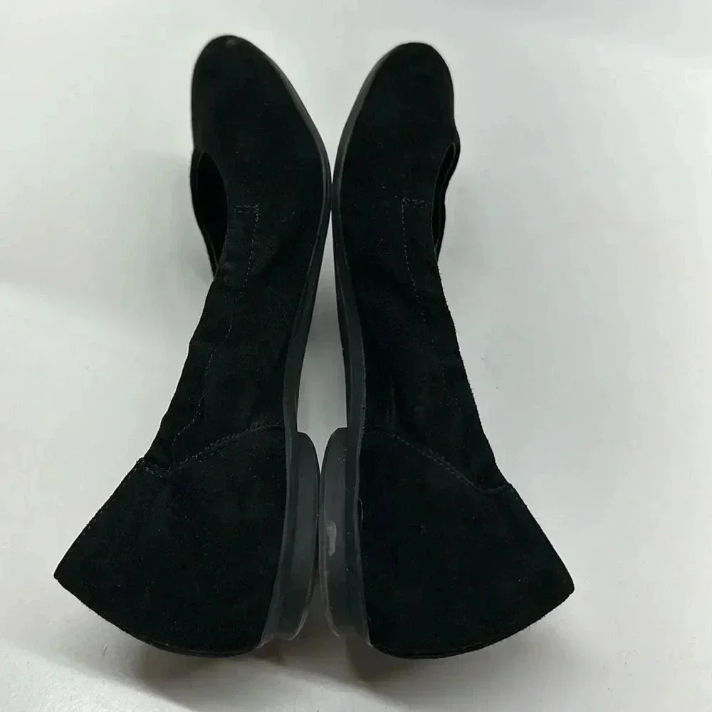 Paul Green Suede Scrunch Ballet Flats Slip On Designer Shoes Black UK 5.5 / US 8